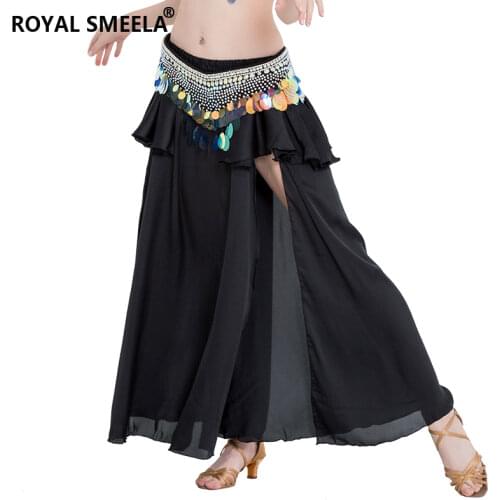 Belly Dance Skirt For Women Split Belly Dancing Chiffon Skirt Belly Dancing Costume long skirts for dance Maxi skirt dancer wear