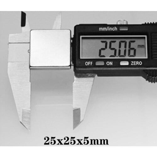 1~20pcs 25x25x5 Strong Quadrate Neodymium Magnet 25mm*25mm Powerful NdFeB Magnetic 25x25x5mm Block Rare Earth Magnets 25*25*5