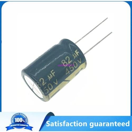 2pcs/lot 450v 82uf 450v82UF High Frequency Low ESR aluminum electrolytic capacitor size 18*25MM Tolerance 20% 20
