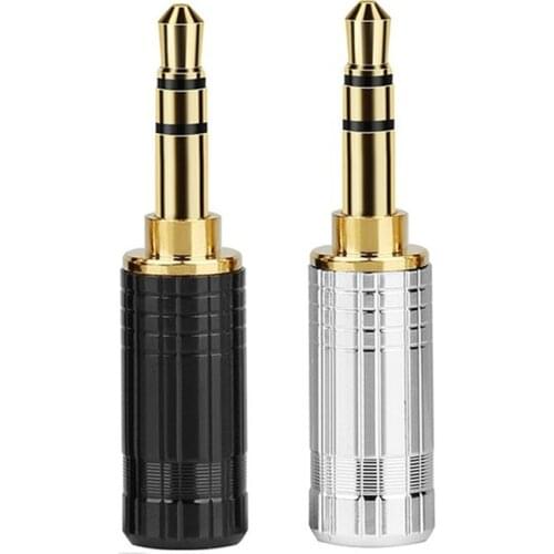 3.5mm Jack Audio Plug Connectors 1/8" Plug 3 Poles Stereo 3.5 mm Headset Male Adapter Wire Connector Solder Gold Plated 6.0mm