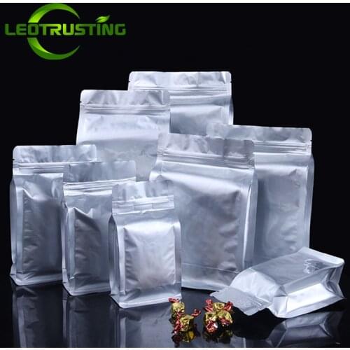 50pcs 3D Side Gussets Aluminum Foil Bag Round Corner Protect Resealable Ground Coffee Dried Fruits Hardware Buttery Jewelry Bags