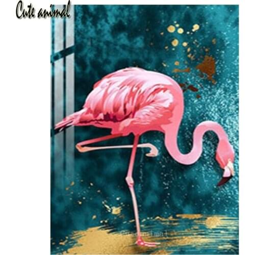 5D full Diamond Painting Romantic golden flamingo blue sea Diamond Mosaic DIY Diamond Embroidery Sale Cross Stitch kit decor new
