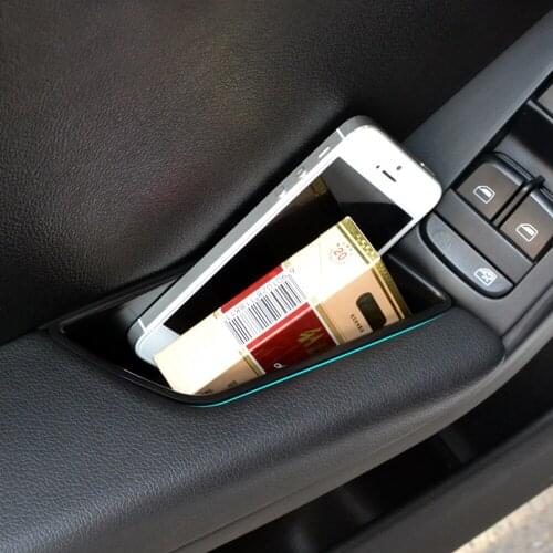 Car Styling Door Handle Armrest Storage Box Container Holder Tray For Audi Q5 2009-2017 Car Organizer Accessories