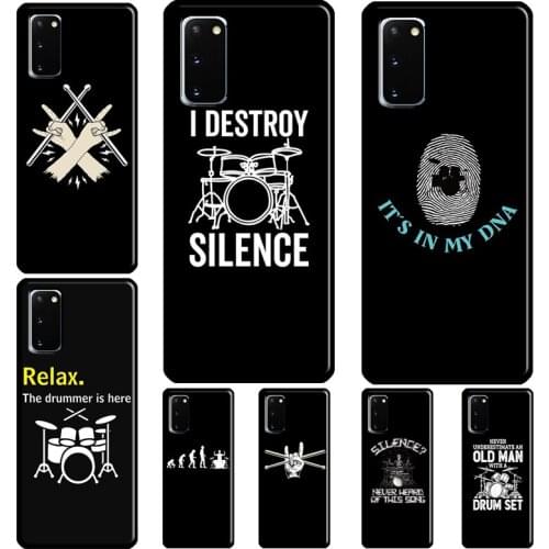 Drum Rock Drummer Musician Drumsticks Coque For Samsung Galaxy Note 20 Ultra Note 10 Plus S20 FE S21 Ultra S8 S9 S10 Plus Case