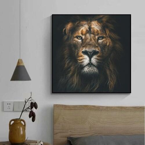 Black white animals lion king canavs painting wall art picture for living room decor poster printing art no frame