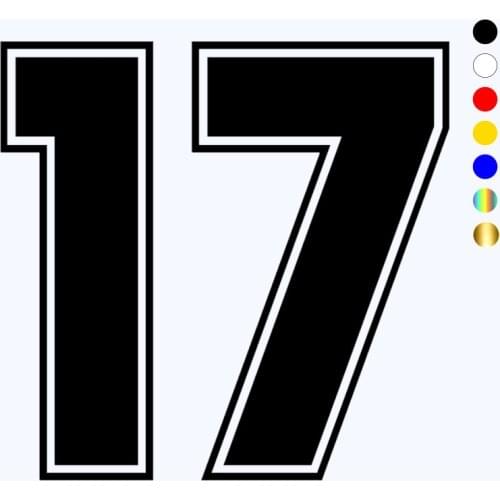 CK3261# Number 17 reflective funny car sticker vinyl decal waterproof car auto stickers silver/ black for bumper rear window