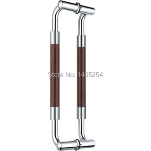 DHL Free shipping glass door wooden handle / stainless steel glass door wooden handle