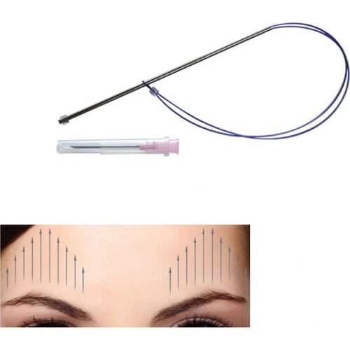 Pdo Double Needle Thread Eyebrow Forehead Double Chin Lifting 20G140mm Needle 1pcs/Bag For Fox Eye