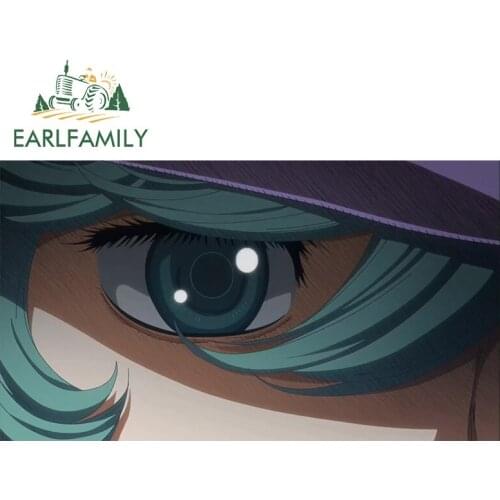 EARLFAMILY 13cm x 7.3cm For Anime Dull Eyes Vinyl Car Stickers Graffiti Decal Waterproof Campervan Scratch-Proof RV Decor