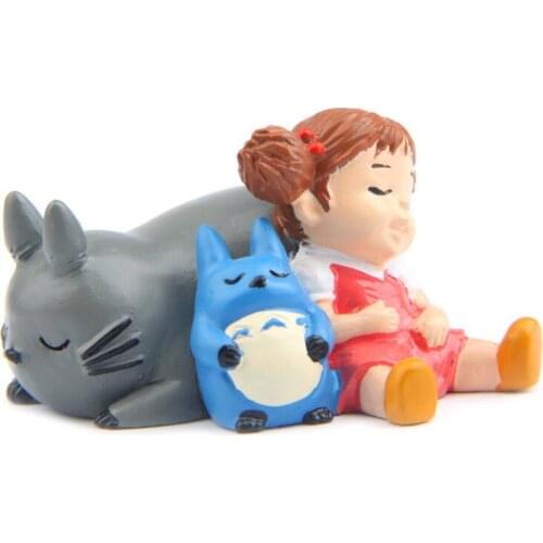 4.5cm My Neighbor Totoro Kiki Kikis Delivery PVC Cat Action Figure Doll Mei Fairy Sleep Decor Resin Plastic Model