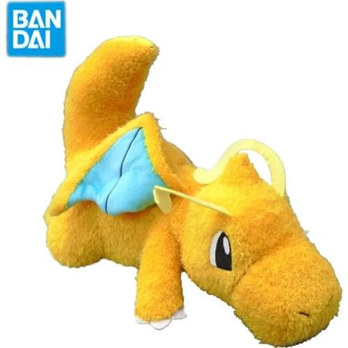 Bandai Genuine Pokemon Anime Figures Dragonite Sleeping Position Kids Plush Toys Cushion Model Dolls Kids Gifts For Children
