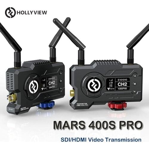 Hollyland Mars 400S PRO Wireless SDI/HDMI Video Transmission System, 0.1S Latency, 400ft Range, 3 Scene Modes - EU Version