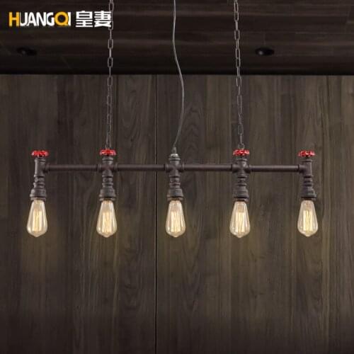 Huangs Wife Personality Cafe Bar Wind Pipe Industry Diffuse Loft Retro Iron Bar luminaire