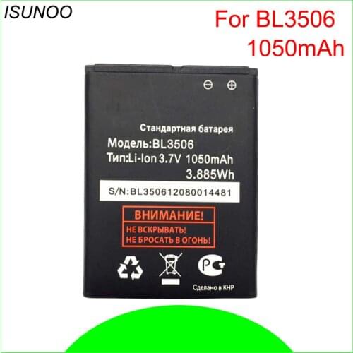 ISUNOO 5pcs/lot 1050mAh BL3506 battery For FLY BL3506 E154 Phone battery Baterij Batterie Batteries