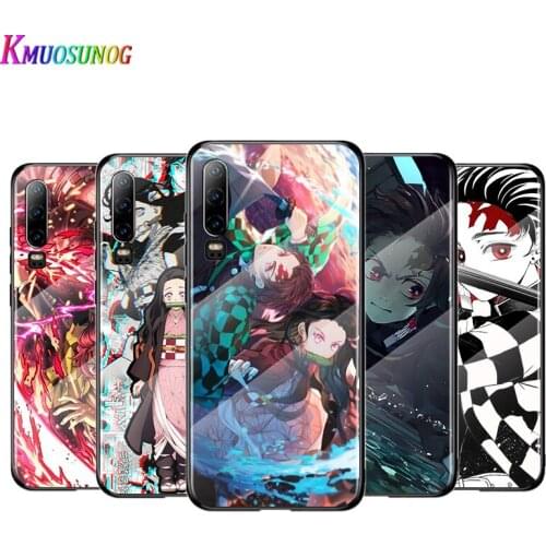 Handsome Demon Slayer For Huawei P40 P30 P20 P10 Pro Plus Lite 5G 2019 Tempered Glass Cover Shell Luxury Phone Case