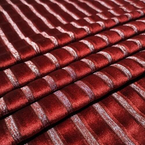 Shimmer Velvet Fabric Stripe Gorgeous Bling Fabric for Dress shirt Clothes Soft Velvet Home Textile Curtain
