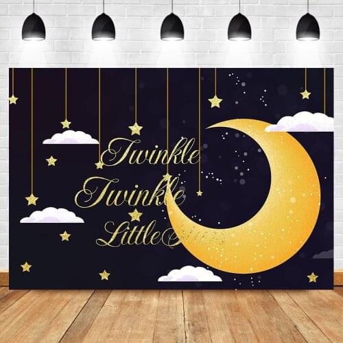 NeoBack Twinkle Twinkle Little Star Backdrop Birthday Baby Shower Background for Photo Night Moon Childrens Bedroom Decoration
