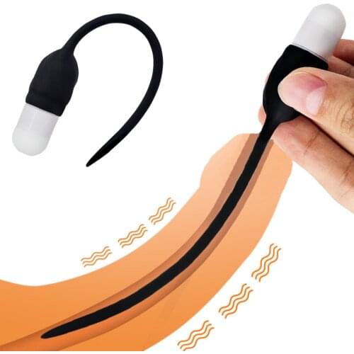Strong Vibrating Urethra Catheter Penis Plug Urethral Insert Penis Vibrator Urethral Catheter Sounding Chastity Sex Toys for Men