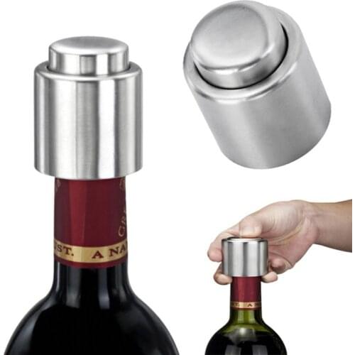 New Arrival 1PC Silver Elegant Stainless Steel Vacuum Wine Stopper Saver Preserver Pump Sealed Sealer