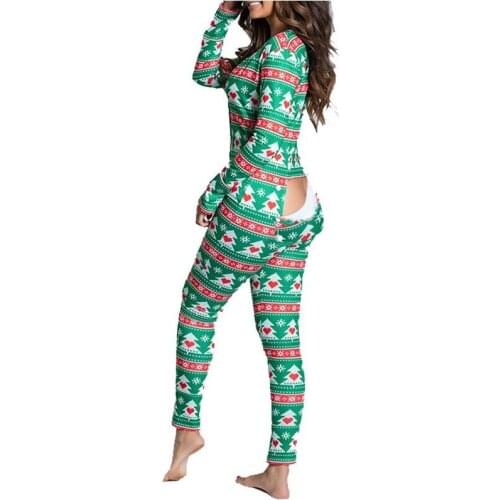 Sexy Women Bodysuit Long Sleeve Bodycon Stretch Leotard Open Pants Button Long Romper Pajamas Women Jumpsuit Overalls
