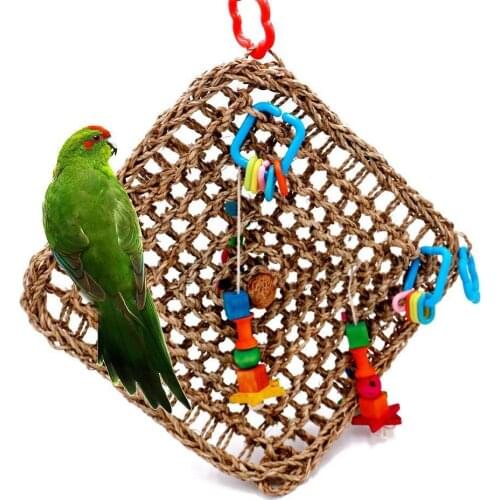 Parrot Natural Grass Climbing Net Parrot Toy Bird Toy Climbing Toy Blockbuster