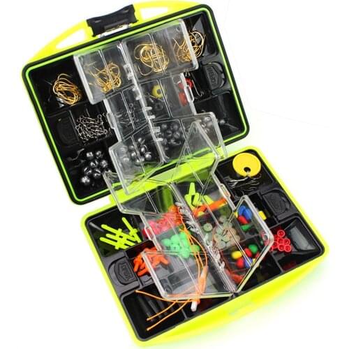 184pcs 24 Kinds Portable Rigs Rock Fishing Accessories Surf Casting Soft Lures Box Swivel Jig Lead Hooks Kit Tools Tackle X413G