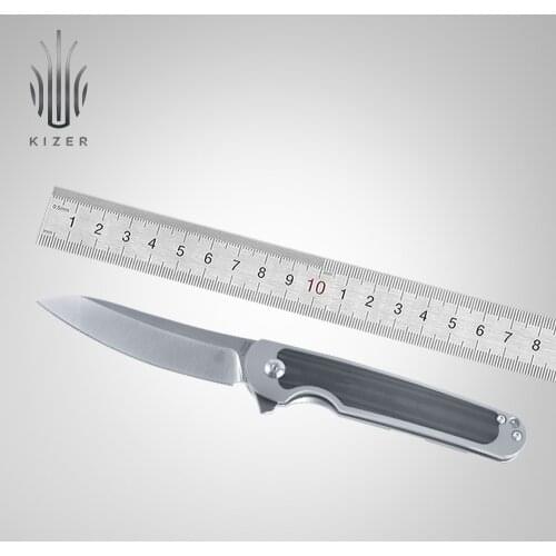 Kizer folding knife KI4556A1/A2 clutch 2020 knife new arrivals titanium+micarta/carbon fiber handle survival tool