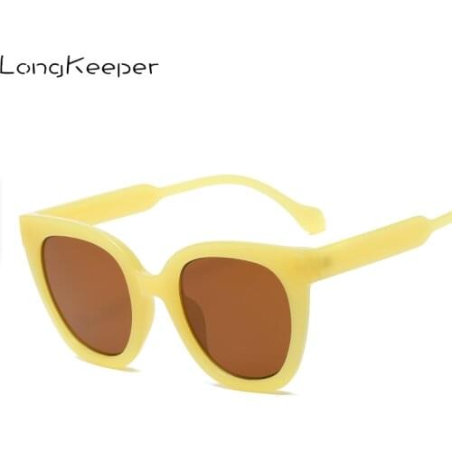 Luxury Yellow Cat Eye Sunglasses Women Luxury Brand Designer Vintage Gradient Glasses Retro Square Sun Glasses Female Eyewear