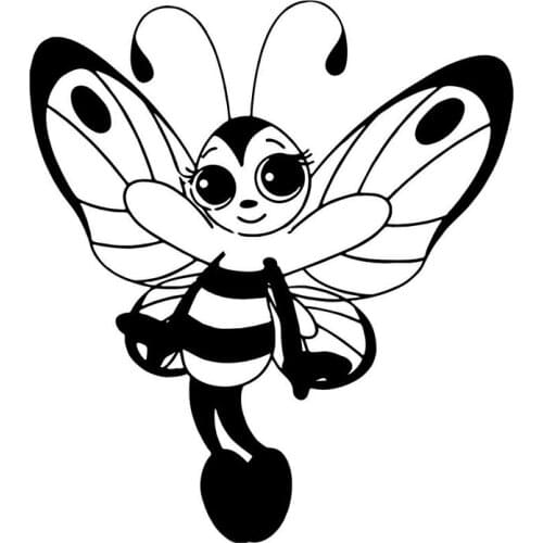 Car stying Cute Butterfly Bee Girl Car Sticker Cartoon Car Styling Vinyl Decals 11 Colour Jdm