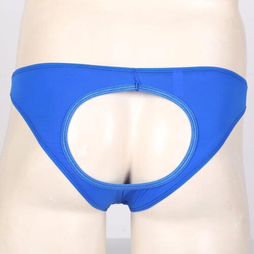 Mens Gay Male Lingerie Underwear Hollow Out Open Butt Briefs Exotic Panties Low Waist Open Penis Sissy Underwear Underpants