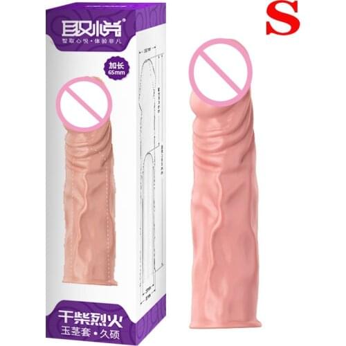 Male Penis Extend Enlargement Condom Cock Sleeve Delay Ejaculation Reusable Condoms Penis Sleeve Extender Sex Toys For Men Dick