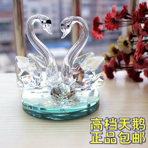 Swan crystal decoration romantic gift birthday gift to send wedding garden statue home shower aquarium organizer flamingo