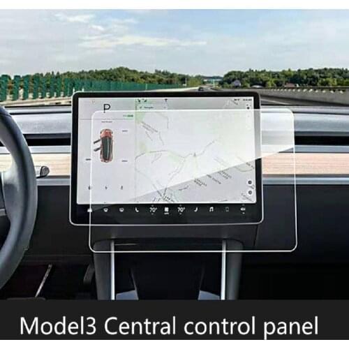 Center Console Navigation and Dashboard Screen Protector Tempered Glass Anti-Scratch Protector for Tesla Model 3/X/S