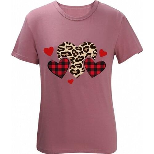 Womens Fashion Casual Love Valentines Day Letter Printing Short Sleeve T-Shirt Top
