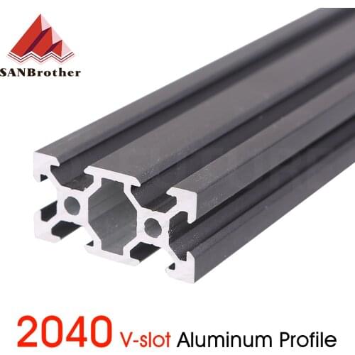1PC BLACK 2040 V-slot European Standard Anodized Aluminum Profile Extrusion 100-800mm Length Linear Rail for CNC 3D Printer
