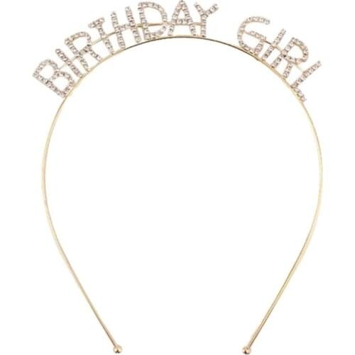 1Pc Metal Rhinestone Inlaid Headband for Girls Hair Hoop Birthday Crown Hat Party Decorations roczek anniversaire princesse