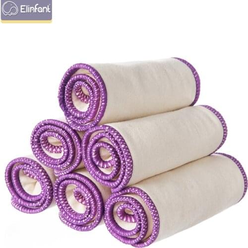 Elinfant 10pcs 3 layers Hemp colorful diaper insert reusable super soft baby nappy insert 35x13.5cm for cloth diaper&covers
