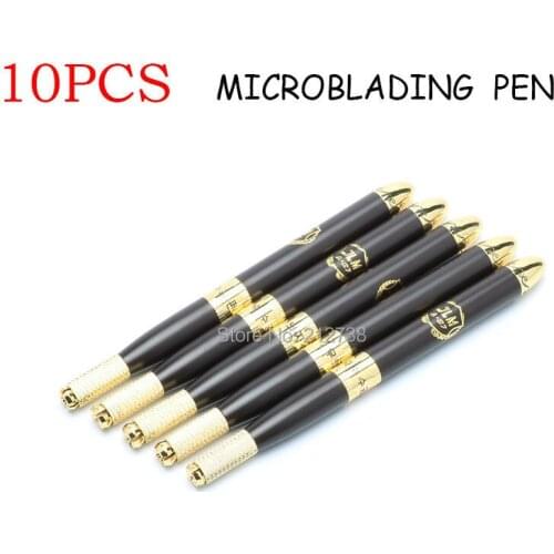 10 pcs Manual tattoo pen permanent makeup Microblading pen Manual Microblade Needle Holder Caneta Tebori Microblading
