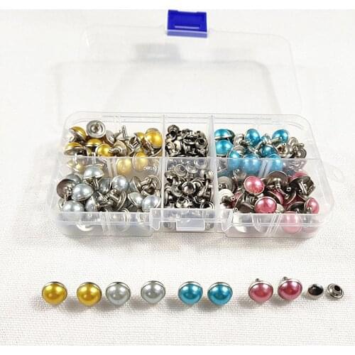 100 sets of metal round rivet studs DIY crafts belt leather luggage round monk head rivet clothing decorative nail buckle 10mm