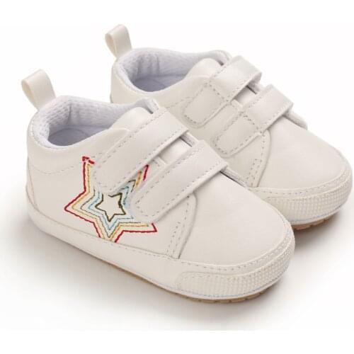 2021 Lovely Kids Shoes Star Embroidery Soft Sole Walking Shoes Prewalker Footwear for Spring Fall 0-12 Months
