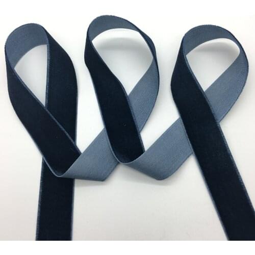 3 yards/lot 3/4"(20mm)Wide Navy blue Velvet Ribbon Headband Clips Bow Wedding Decoration