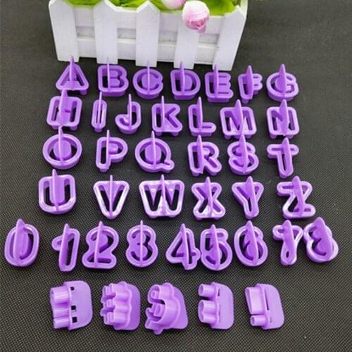 40pc English Letter Number Font Alphabet Cutter Number Cookie Cutter Fondant Cake Biscuit Baking Tool Decorating Fondant Mold