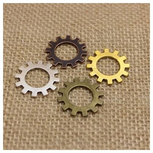 40 pieces/lot) 25mm Four color Metal Alloy Gear Jewelry Charm Jewelry Findings T0200