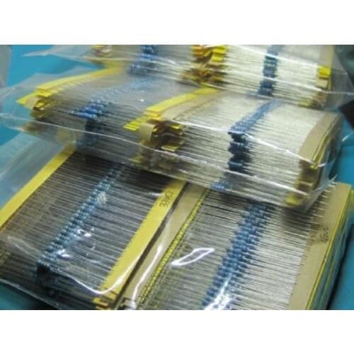 64 values 1280pcs 1 ohm - 10M ohm 1/4W Metal Film Resistors Assortment Kit