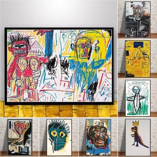 Abstract Street Art Canvas Painting Poster and Prints Pictures Jean Michel Graffiti Modern Artist Artwork for Home Cuadros Decor