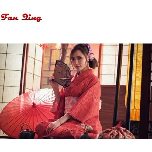 DIY Diamond Embroidery Japanese woman Geisha 5D Cross Stitch Beads Diamond Painting full square round Diamond Mosaic sale