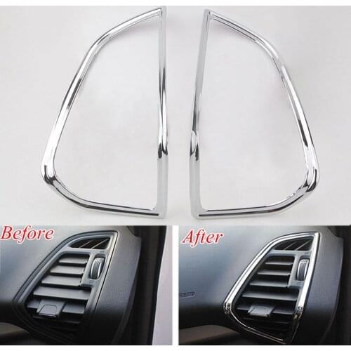 For 2013-2016 Ford Escape Kuga Auto Car Front Side Dashboard A/C Air Vent Cover Trim Sticker Chrome ABS Car Styling Accessories