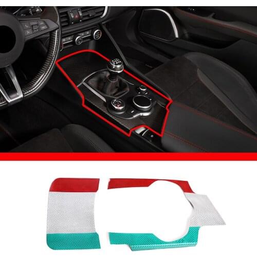 For 2017-2019 Alfa Romeo Giulia real carbon fiber central control cup cover decorative panel, automotive interior accessories