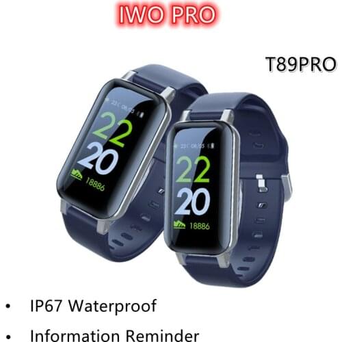 IWO PRO T89PRO 1.14inch Bluetooth Heart Rate Monitor Sports Smart Bracelet Pedometer with Bluetooth Earphones Waterproof