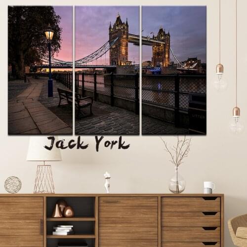 Canvas Painting River Central in London city 3 Pieces Wall Art Painting Modular Wallpapers Poster Print living room Home Decor